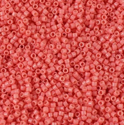 5 g Miyuki DELICA Seed Beads Rocailles, size 11/0, Duracoat Opaque Guava (# DB2115), Japan, Glass von Bohemia Crystal Valley