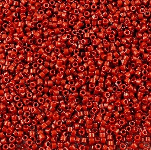 5 g Miyuki DELICA Seed Beads Rocailles, size 11/0, Duracoat Opaque Maroon (# DB2120), Japan, Glass von Bohemia Crystal Valley