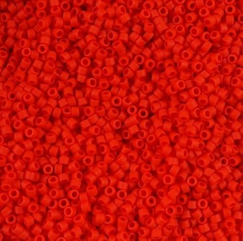 5 g Miyuki DELICA Seed Beads Rocailles, size 11/0, Matte Opaque Coral (# DB0757), Japan, Glass von Bohemia Crystal Valley