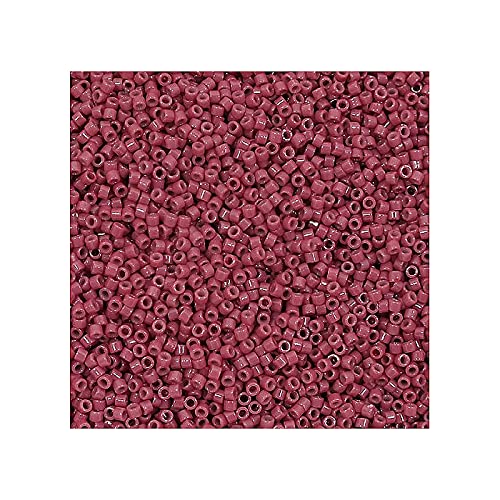 5 g Miyuki Delica Rocailles Seed Beads, 11/0 (1.6 mm) Duracoat Opaque Cherry Blossom (Miyuki Delica Rocailles Samenperlen rot) von Bohemia Crystal Valley