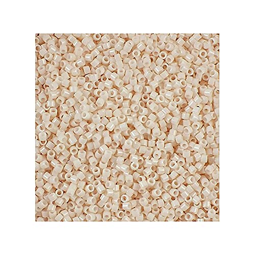 5 g Miyuki Delica Rocailles Seed Beads, 11/0 (1.6 mm) Opaque White Bisque (Miyuki Delica Rocailles Samenperlen Weiße Beige) von Bohemia Crystal Valley