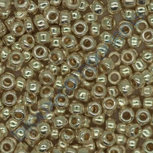 50 g TOHO Round Seed Beads Rocailles, size 8/0, Permanent Finish Galvanized Aluminum (# PF558), Japan, Glass von Bohemia Crystal Valley