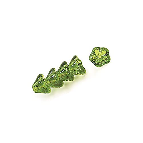 6 stk Flower Bell Bohemia glass beads, 11 x 13 mm Peridot (Blume Bell Bohemia Glasperlen Grün) von Bohemia Crystal Valley