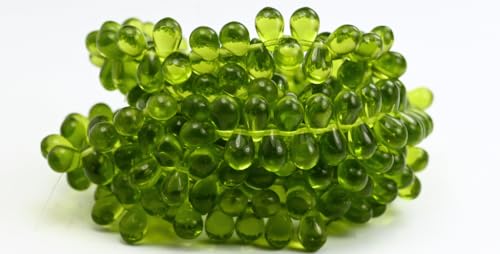 Pear Drop Pressed Glass Beads, 54210 (54210), 6 x 9 mm, Glass, Czech Republic von Bohemia Crystal Valley