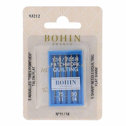 BOHIN France BO93212 Patchwork Quilting Silver Maschine Nadeln, Silber, 75-90, 5 Count BOHIN France BO93212 Patchwork Quilting Silver Maschine Nadeln, Silber, 75-90, 5 Count von Bohin