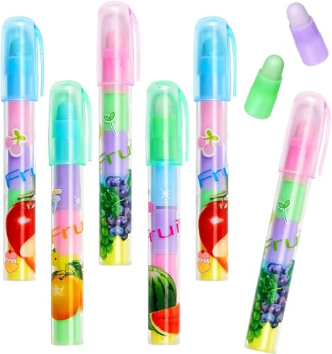 12 Stück Stift Stil Radiergummis Radiergummi Steckstift Fun Collection Radiergummi-Stift, Stiftförmiger Griff Stiftförmige Schiebbare Radiergummis in Obst Stil Stapelbare Niedliche Bunte Ästhetische von Bohrma