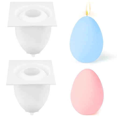 2 PCS Silikonform Ostern, Kerzen Eierform Silikonformen, Ostern Silikonform, Eier Gießform Ei Gießformen Silikon, DIY Kerzenform Silikon Ostereierform,Ostern Silikonform Kerzen für Ostergeschenke von Bohrma