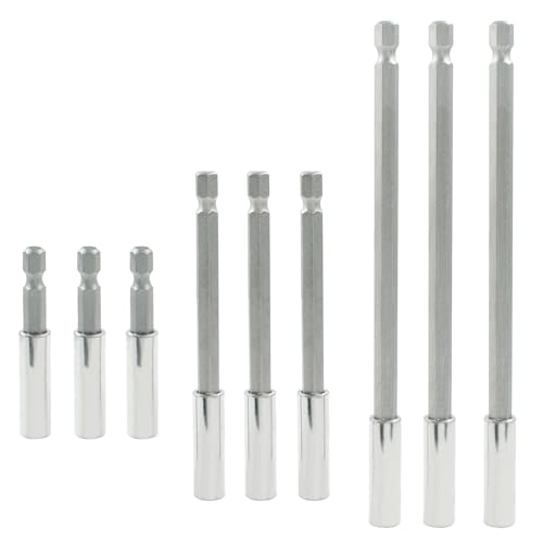 BokWin Bohrerverlängerungshalter-Set mit 5,1 cm, 10,2 cm und 15,2 cm Verlängerungen, 9 Stück von BokWin