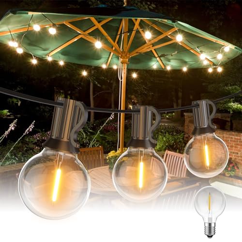 LED Lichterkette Außen Strom, 15M 25+1 G40 Glühbirne Lichterkette Birnen Wasserdichte, 24V Innen Outdoor Lichterketten für Garten, Party, Terrasse, Hochzeiten, Zimmer von BokiHuk