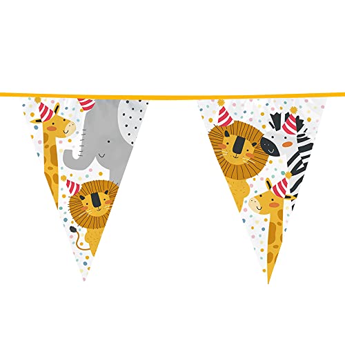 6m Wimpelkette * WILD ANIMALS * als Deko für Kindergeburtstag und Zoo-Party | Wilde Tiere Safari Kinder Geburtstag Party Girlande Bunting Flag von Boland