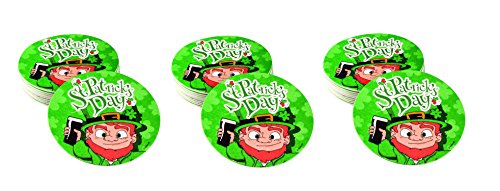 Boland 10118228 - Bierdeckel St. Patrick´s Day, Grün, 10er Pack, aus Pappe, Durchmesser 10 cm, Kostüm, Karneval, Mottoparty von Boland