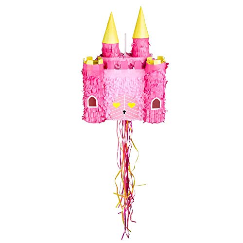 Boland 30936 - Pinata Märchen Schloss für Kinder Geburtstag oder Mottoparty, 40 x 26 cm, Partydeko, Pink von Boland