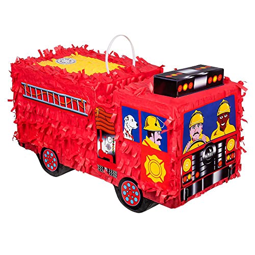 Boland 30966 - Pinata Feuerwehr-Auto, Größe 43 x 24 x 18 cm, Fire-Truck, Löschfahrzeug, Geburtstag, Dekoration, Party-Spiel, Geschenk von Boland