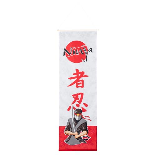 Boland 50418 - Banner Ninja aus Polyester, 30 x 100 cm, Dekoration, Mottoparty, Hängedekoration von Boland