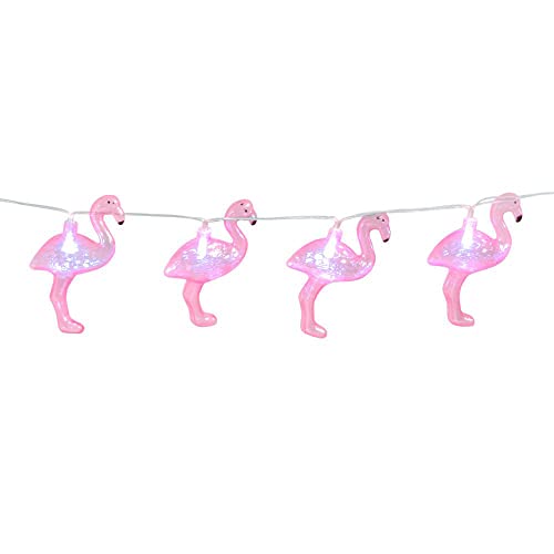 Boland 52545 - LED-Lichterkette Flamingo, Länge 140 cm, Batterietyp 2xAA, Dekoration, Karneval, Mottoparty von Boland