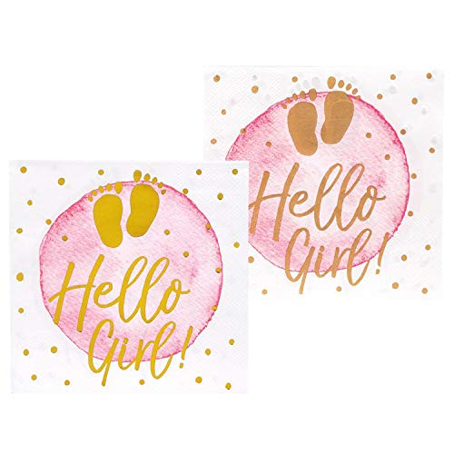 Boland 53238 - Papierservietten Hello Girl, 12 Stück, Größe 25 x 25 cm, Baby-Party, Geburt, Mädchen, Tischdekoration, Einweggeschirr Boland 53238 - Papierservietten Hello Girl, 12 Stück, Größe 25 x 25 cm, Baby-Party, Geburt, Mädchen, Tischdekoration, Einweggeschirr von Boland