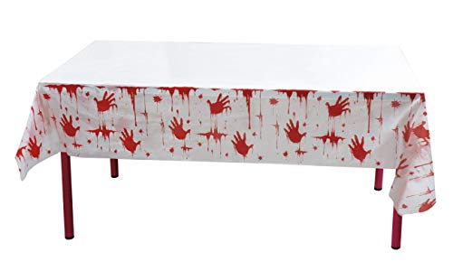 Boland 72103 Tischdecke Blutig, Weiß/Rot, 275x135 cm von Boland