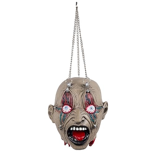 Boland 72271 - Hängender Totenkopf an Ketten, 50 x 21 cm, Party Deko, Horror Deko für Karneval und Halloween von Boland