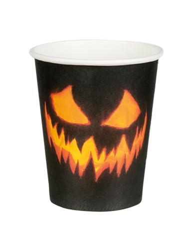 Boland 72311 - 6 Becher Gruseliger Kürbis, Kostüm-Accessoire, Halloween-Accessoire von Boland