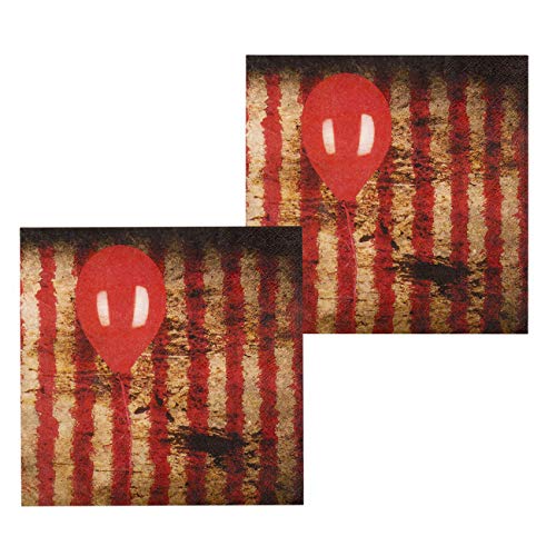 Boland 72353 - 12 Servietten Horror Clown, Kostüm-Accessoire, Halloween-Accessoire von Boland