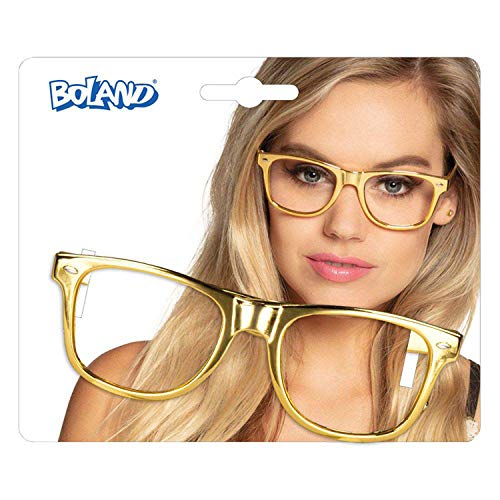 Boland - Partybrille Nerd, für Erwachsene, Spaßbrille ohne Gläser, Brille aus Kunststoff, 80er Jahre, Mottoparty, Fasching, Fastnacht, Karneval, Halloween von Boland