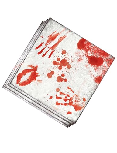 Boland - Set mit 12 Servietten Horror Bloody aus Papier, weiß/rot, 33 x 33 cm, 72102 von Boland