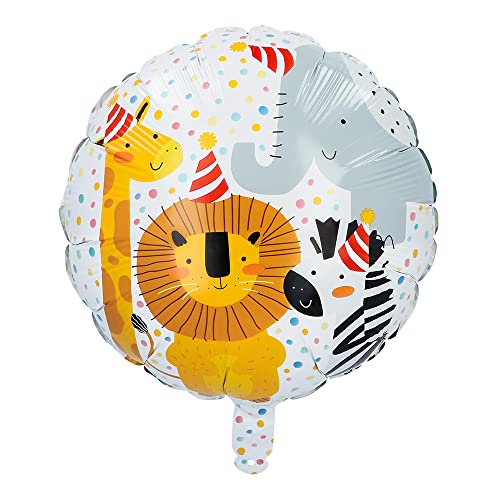 Folienballon * WILDE ZOO TIERE * als Deko für Geburtstag und Party | Größe: 45cm | für Luft und Helium | Safari Zootiere Ballon Dekoration von Boland