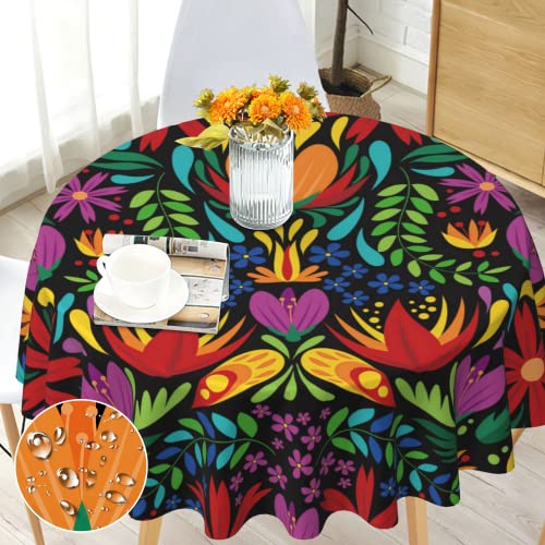 Tischdecke Abwaschbar Rund 150 Boho Style Mandala Runde Tischdecke für Draußen Polyester Outdoor Wetterfest Gartentischdecke für Küche Garten Gartentisch Esstisch Couchtisch Party von Bold And Brash