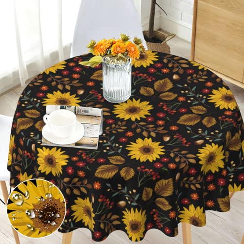 Bold And Brash Tischdecke Rund 150 cm Osterdeko Florals landhausstil Tischdecke Wasserdicht Anti-Falten Florals Table Cloth für Küche, Esstisch, Couchtisch, Parteien, Abendessen von Bold And Brash