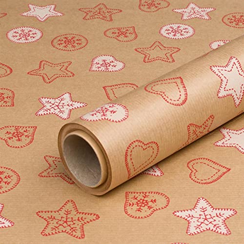 Geschenkpapier mit Plätzchen, Weihnachtspapier, Kraftpapier, 0,70 x 10 m von Bolis