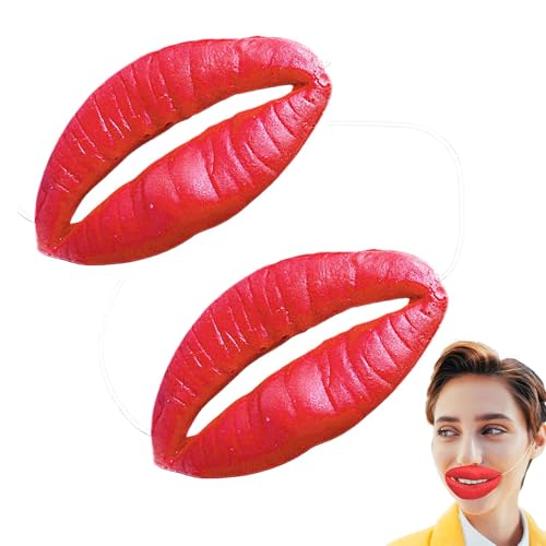 Bollisate 2 Stück Lustige Lippen Requisiten, Wurstmund Mund Foto Booth Props Aus Latex, Lustige Lippen Für Halloween, Witz Für Kinder Erwachsene Cosplay Zubehör von Bollisate