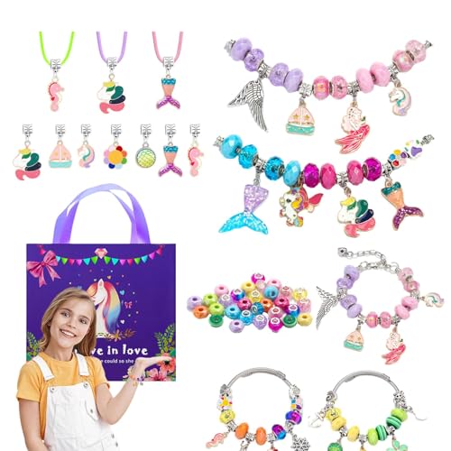 Bollisate Charm-Armband-Bastelset – Cartoon-Schmuckherstellungs-Set, Schmuckherstellung, buntes Halskettenzubehör für Sammlung, Urlaubsdekoration von Bollisate