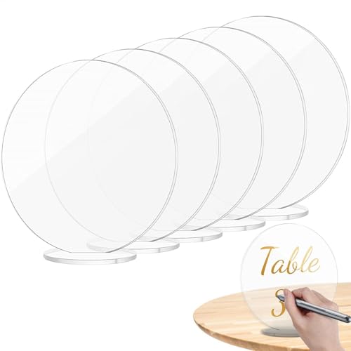 Bollisate Clear Acryltischzeichen, Acrylblatt | Robustes transparentes Mittelstück,Leere multifunktionale Tischnummern für die Hochzeit von Bollisate