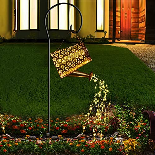 BoloShine Solar Gießkanne mit Lichterkette, Gießkannenlicht Lichter Wasserdicht LED Art Licht Duschlicht Gartendeko Lichterkette, Star Shower Garten Leuchten für Patio Pathway(mit Halterung) von BoloShine