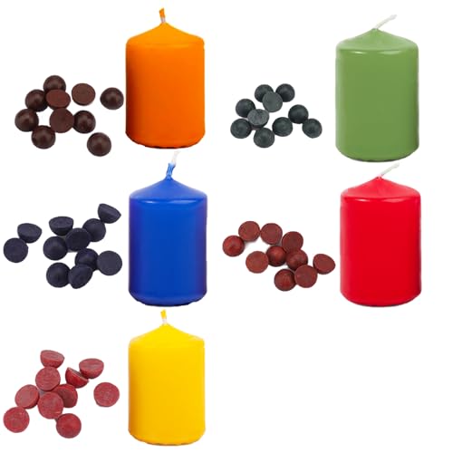 Bolosa 5 Farben Hochkonzentrierte Kerzenfarbe, Hohe Qualität, Leicht zu Schmelzen, Konzentration 1:1000, Kerzen Farbe, Kerzenwachsfarben, Kerzenwachs Farbe, 5x5g Kerzenfarben, für Sojawachs und Andere von Bolosa