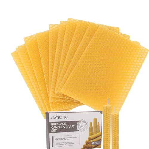 Bolosa 10 Stück Bienenwachsplatten, Wachsplatten für Kerzen, Wachsplatten, Bienenwachskerzen, Wachsplatten für Kerzen, Geeignet für Handwerkliche Geschenke, Eltern Kind Bastelaktion, (13,2 x 9cm) von Bolosa