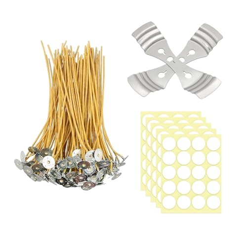 Bolosa 100 Stück Kerzendocht, Dochte für Kerzen Gießen, Kerzen Docht Set, Kerzendocht Kaufen, Kerzendochte für Dicke Kerzen, Kerzen Selber Machen Set, Candle Wick, Kerzendocht 12cm Dochte(L) von Bolosa