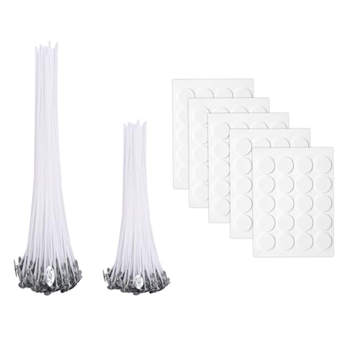 Bolosa 100 Stück Kerzendocht, Kerzendochte für Kerzen, Kerzen Docht Set, Kerzendocht Kaufen, Kerzendochte für Dicke Kerzen, Kerzen Selber Machen Set, Dochte für Kerzen Gießen, Candle Wick 10/15cm(K) von Bolosa