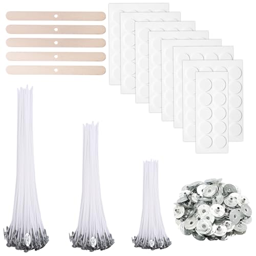 Bolosa 150 Stück Kerzendocht, Kerzendochte für Kerzen, Kerzen Docht Set, Kerzendocht Kaufen, Kerzendochte für Dicke Kerzen, Kerzen Selber Machen Set, Dochte für Kerzen Gießen, Candle wick 10/15/20cm L von Bolosa