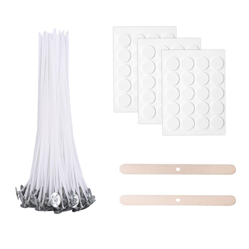 Bolosa 50 Stück Kerzendocht, Kerzendochte für Kerzen, Kerzen Docht Set, Kerzendocht Kaufen, Kerzendochte für Dicke Kerzen, Kerzen Selber Machen Set, Dochte für Kerzen Gießen, Candle wick 12cm (M) von Bolosa