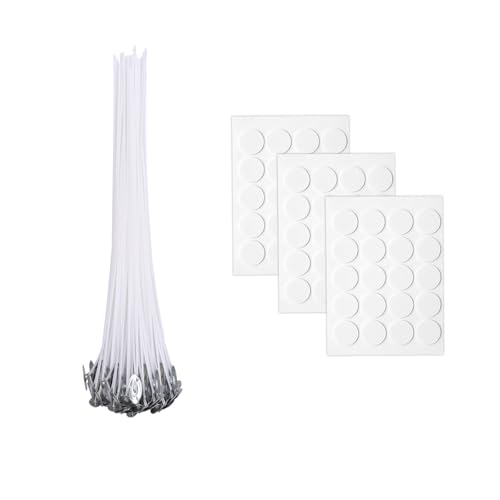 Bolosa 60 Stück Kerzendocht, Dochte für Kerzen Gießen, Kerzen Docht Set, Kerzendocht Kaufen, Kerzendochte für Dicke Kerzen, Kerzen Selber Machen Set,Dochte für Kerzen, 12cm Candle Wick (J) von Bolosa