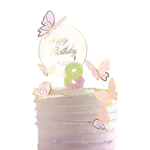 Bolosa Geburtstagskerzen Zahlen 8, Kerze 8. Geburtstag, Geburtstagskerzen Gelb, Geburtstagskerzen Kinder, Geburtstagskerzen fürTorte, Birthday Candles, mit Happy Birthday Tortendeko von Bolosa