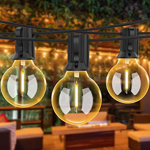 Bomcosy LED Lichterkette Außen 60M, G40 Outdoor Glühbirnen 100+4 Plastik Birnen, Wasserdicht IP44 Hängende Lights für Aussen,Garten,Terrasse,Party,Café, 2700K Warmweiß von Bomcosy