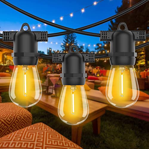 Bomcosy Led Lichterkette Außen, S14 30M Lichterkette Gluehbirne Aussen LED, IP65 Wasserdicht, Lichterkette Garten mit LED Birnen,Warmweiß 2700K Beleuchtung für Innen und Außen Deko Garten Hochzeit von Bomcosy