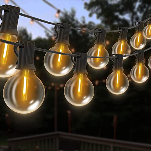 Bomcosy Lichterkette Außen led,15M Balkon Lichterkette 25 G40 Birnen,Lichterkette Glühbirne Außen,Lichterkette Außen Strom für Terrasse Party Garten Balkon und Innen,Warmweiß 2700k, Wasserdicht IP45 von Bomcosy