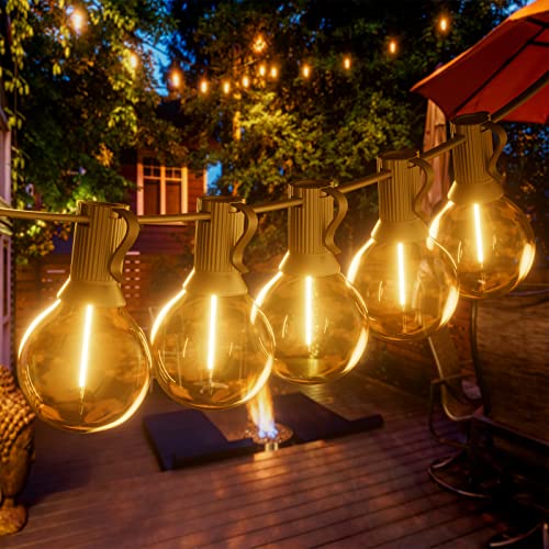 Bomcosy Lichterkette Außen led,15M Balkon Lichterkette 46+4 G40 Birnen,Lichterkette Glühbirne Außen,Lichterkette Außen Strom für Terrasse Party Garten Balkon und Innen,Warmweiß 2700k, Wasserdicht IP45 von Bomcosy