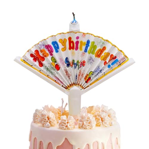 Alles Gute Zum Geburtstag Kerze | Überraschungs Geburtstagskerzen | Geburtstagskerzen Mit Kreativen Fans | Reusable Novelty Fan Birthday Candle - Kreative Kerzen Geburtstag Mit Fächer Für Party Deko von BommFu