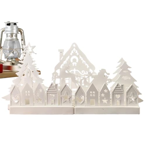 BommFu Set Mit 7 Hausstatuen-Bastelformen | Weihnachtshaus-Figuren-Bastelform | Silikon-Hausfigurenform - Einfaches Entformen Des Home Seasonal Decor Formwerkzeugs Für Fondant Und Kuchen von BommFu