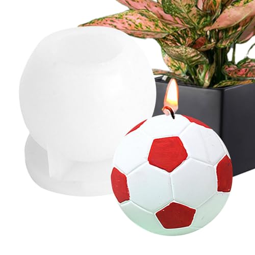 BommFu Silikon-Kerzenformen Fußball | Fußball-förmige Kerzenherstellungsformen | Kerzen-Silikonformen | Fußball-Schokoladenformen - Zur Herstellung Von Kerzen, Harz, Aromatherapie-Kerzen von BommFu