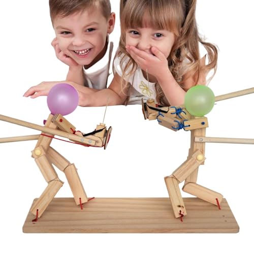 Hölzerne Fechtpuppen Ballon | 2024 Upgraded Fechtpuppe Ballon Spiel | Lustiges Ballon-Fechtspiel | Handgefertigte Hölzerne Fechtpuppe - Für Partys, Kinder, Freunde von BommFu